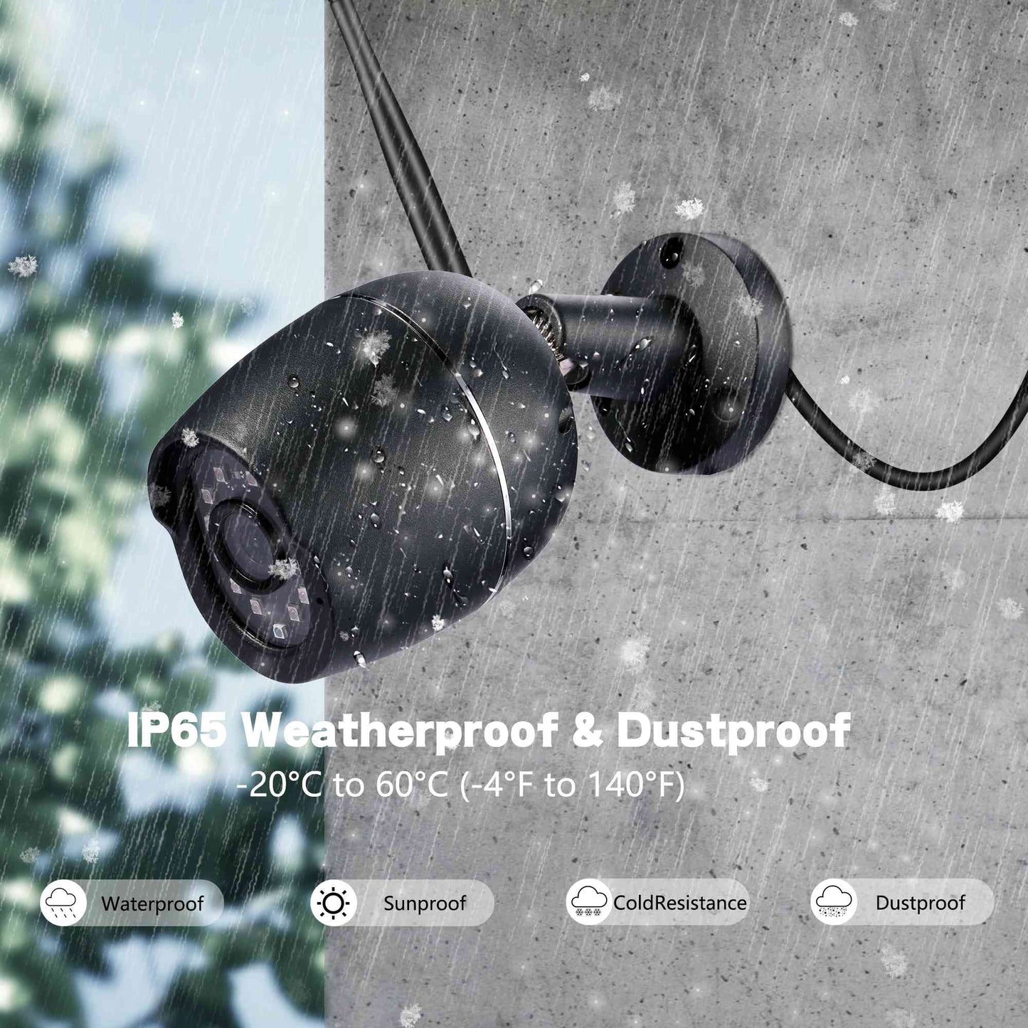 Menggood 2 Pack 1080P Security Cameras WiFi Full Metal Case Cameras for Home Security Outdoor Bullet Camera