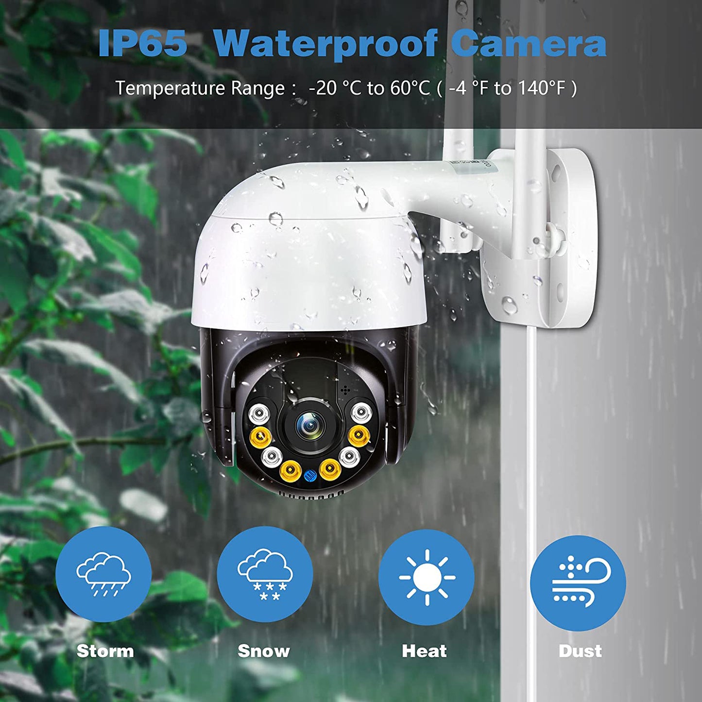 Menggood 2K Security Camera Outdoor, Wireless WiFi Camera Home Security System Spotlight