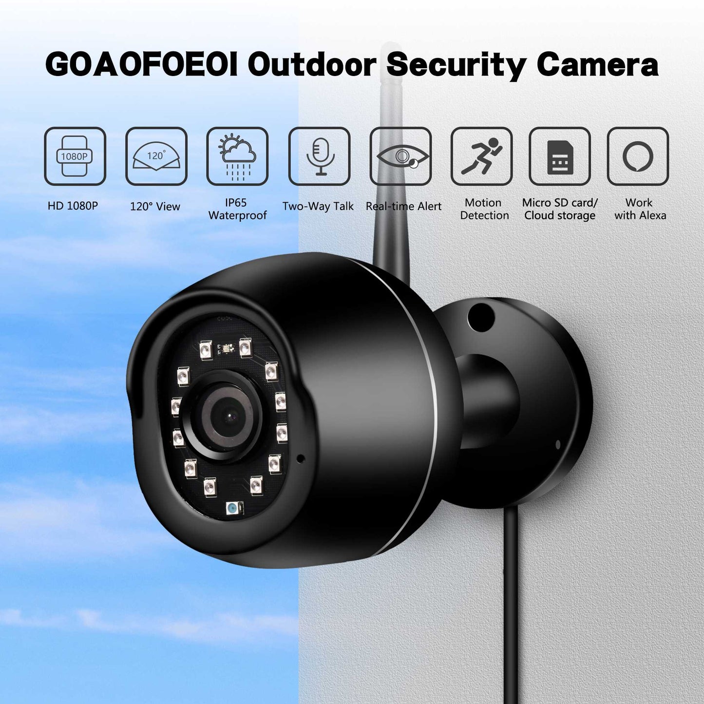 Menggood  2 Pack 1080P Security Cameras WiFi Full Metal Case Cameras for Home Security Outdoor Bullet Camera