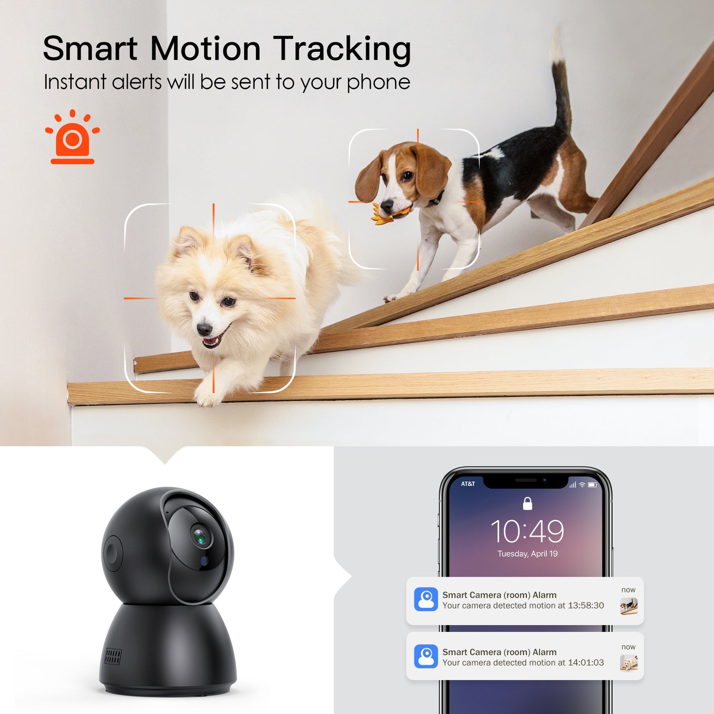 Menggood 2.5K Indoor Security Camera,  2.4/5GHz WiFi Cameras for Home Security -Black (MG-CAMERA001)