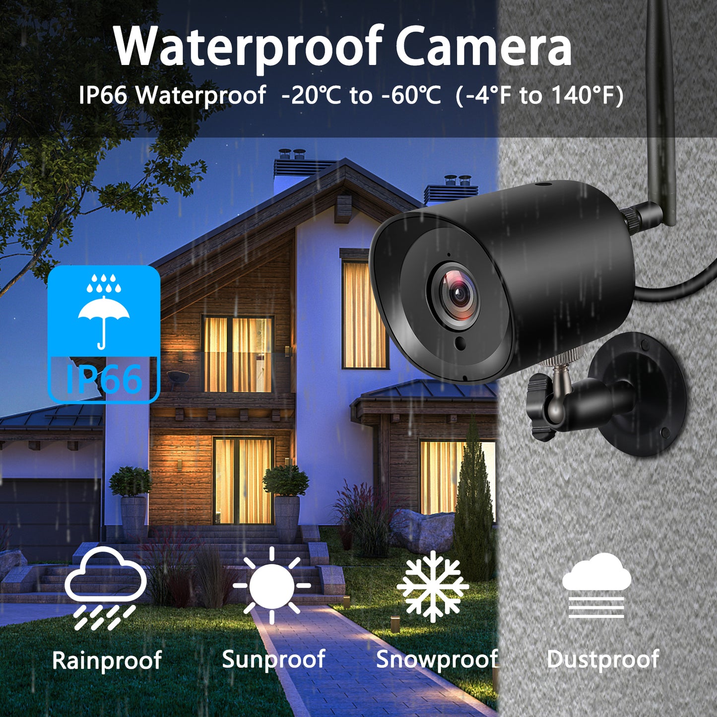 Menggood 1080P 2.4Ghz WiFi Security Camera Outdoor / Indoor