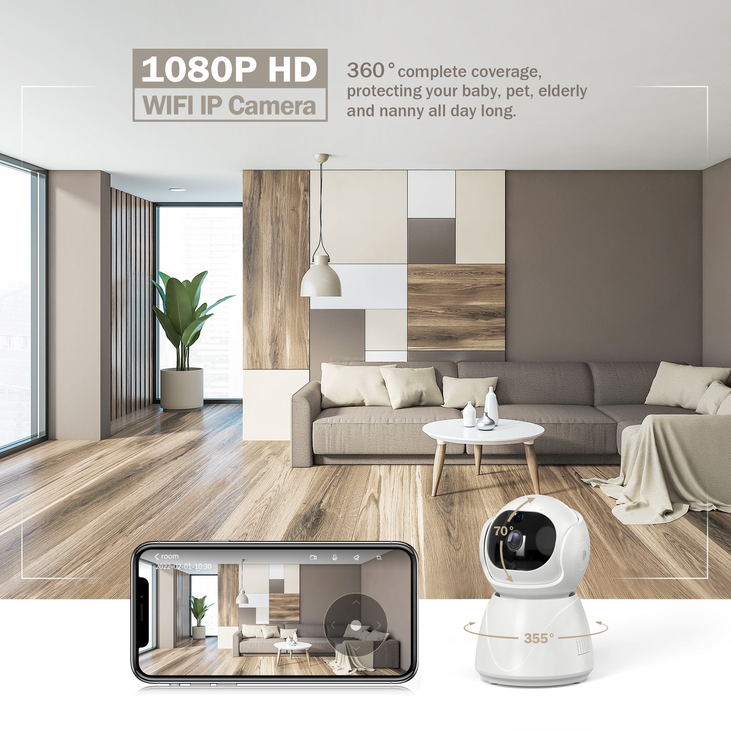 Menggood 2.5K Indoor Security Camera 2.4/5GHz WiFi Camera for Home Security(MG-CAMERA002))